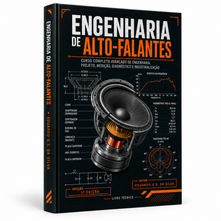 Livro Engenharia de Alto-Falantes: capa, lombada e contracapa